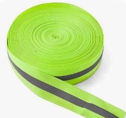 Cinta reflectiva textil VERDE CON PLOMO 2"