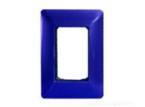 placa triple con soporte opalux AZUL BM203.BLU (para interruptor o tomacorriente)