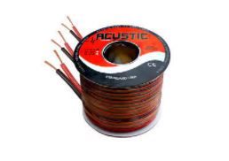 Cable audio mellizo siliconado rojo negro ACUSTIC (bicolor)