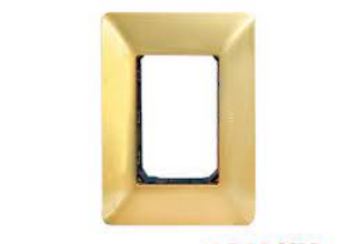 placa triple con soporte CHAMPAGNE opalux BM203.CHP (para interruptor o tomacorriente)