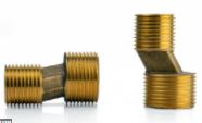 conector Fitting Excentrico bronce 1/2" X 3/4" Macho-Macho para mezcladora