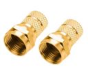 Conector dorado RG6 para tv cable