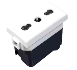 Dado Tomacorriente 3 en linea con toma universal Opalux BM112