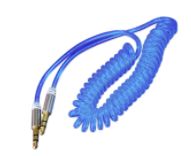 Extensor "Voyz" Plug A Plug Stereo 3.5mm Helicoidal Clear Azul 1.5m
