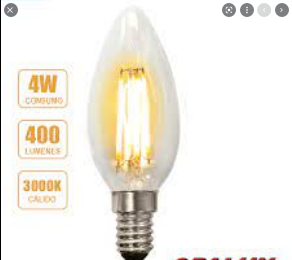 foco led BLANCO vintage C35 4W OPALUX OP-C35F7014 E14