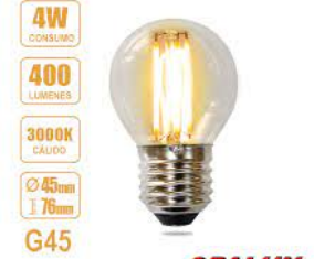 foco led Luz Blanca vintage G45 4W OPALUX OP-G4F70