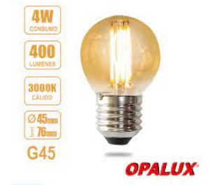 foco LED CALIDO vintage G45 4W OPALUX OP-G4F30AMF NACARADO