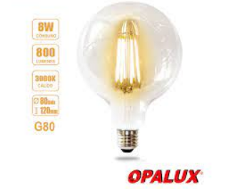foco led CALIDO vintage G80 8W OPALUX OP-G8F30 E27