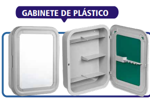 Gabinete Estante Blanco con espejo para baño 30 x 37 x 9cm ATLAS