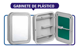 Gabinete Estante Blanco con espejo para baño 30 x 37 x 9cm ATLAS