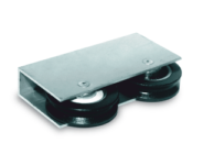 Garrucha para puerta o mueble corredizo R-20 DOBLE DE NYLON SIN GUIA
