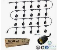 Guirnaldas 20 Socket Negro Colgante "OPALUX"