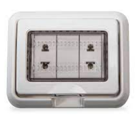 Hidrobox + dado tomacorriente doble Opalux BMWP138TR.WH (A Prueba de Agua)