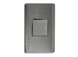 Interruptor simple acero inoxidable Opalux OP011BS (Aluminizado)