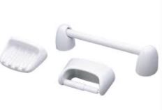 kit accesorios para baño porcelana ceramica (jabonera, toallera y papelera) FV 3 PIEZAS