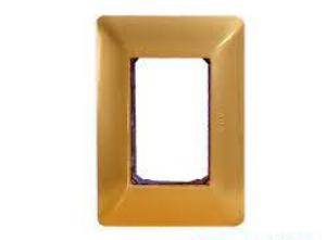 placa triple con soporte opalux ORO BM203.GLD (para interruptor o tomacorriente)