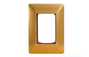 placa triple con soporte opalux ORO BM203.GLD  (para interruptor o tomacorriente)