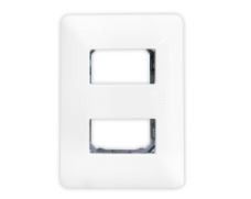 placa doble blanco (para interruptor o tomacorriente) Opalux