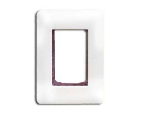 placa triple con soporte BLANCO BM203 OPALUX (para interruptor o tomacorriente)