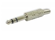 Plug Stereo 1/4" Metal Con Cola Especial Labrado Plateado