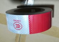 Cinta Reflectiva Rojo Blanco Rollo 30 Mtrs