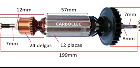 MOTOR Rotor Para Amoladora Angular Dewalt 028112 115mm 1100w / Amoladora Dewalt Chica IND-121