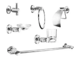 Juego accesorios Set baño metal 6 piezas MIRALDI