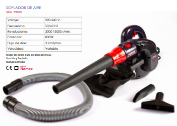 Soplador / Aspirador de Aire 800w MAKUTE PROFESIONAL