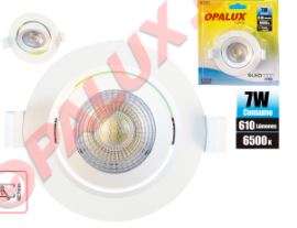 spotlight led 7w 610ml opalux (foco dicroico)