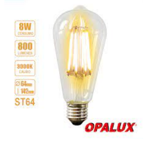foco led BLANCO vintage ST64 8W OPALUX OP-ST6F70 E27