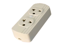 tomacorriente doble universal con toma tierra Opalux u-29 ADOSABLE