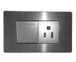 Tomacorriente con interruptor mixto acero inoxidable uyustools Aluminizado